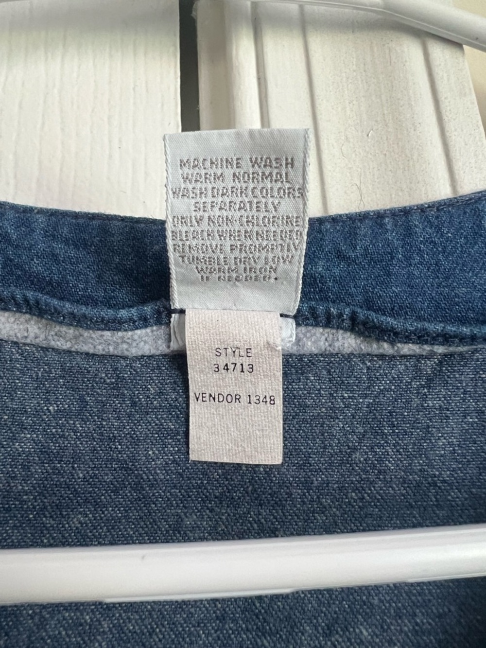 Vintage Lands’ End Blue Denim Sleeveless Button Down Elastic Waist Midi Dress 12 - Picture 9 of 9